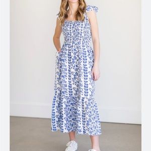 THML Blue Leaf Midi Dress